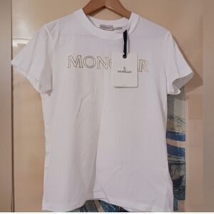 NWT MONCLER Classic White Cotto T Shirt Size S